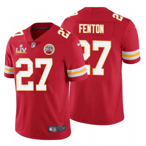 Men's Red Kansas City Chiefs #27 Rashad Fenton 2021 Super Bowl LV Stitched Jersey